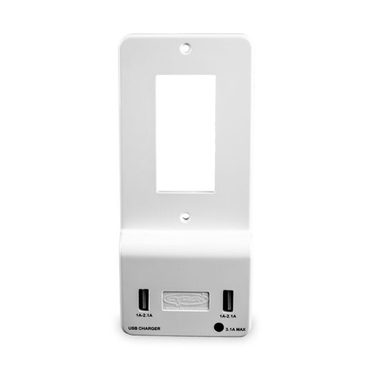 Cyron Outlit-Mate Dual USB Port Wall Charger Outlet Receptacle Socket, Wall Plate Cover Included, Built-In LED Night Light, ETL Listed, Decor White