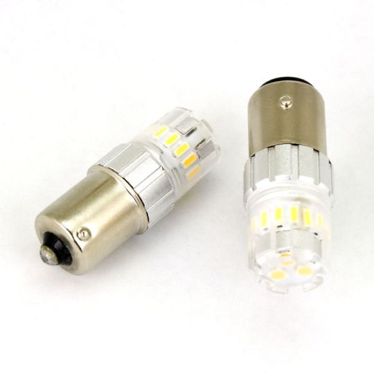 Lightbulb LED Automotive Bayonet, Pair, Single Contact 1156 BA15S 12VDC 6W-White