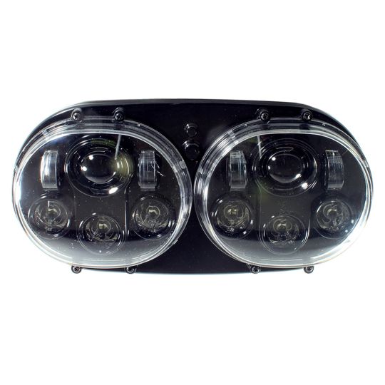 5" Dual Integrated LED Headlight, 80W, For Harley Davidson Road Glide '98-'13, Black