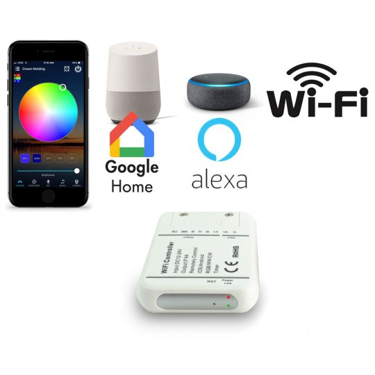 Controller HTW400 RGB RGBW RGBCW Wifi 5 Channel, Alexa Google Home Compatible