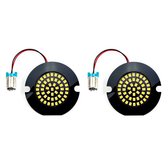AC11 LED 1157 Turn Signal / Brake Light Bulbs for Yamaha,  2" Housings, Pair, Amber