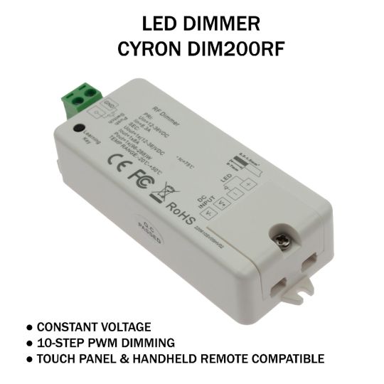 Dimmer LED RF Remote 1x8A Handheld remote and Touch panel compatible
